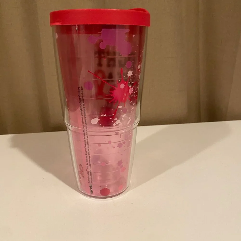 Tervis 24 oz Tumbler “Fight Like‎ a Girl” Pink Breast Cancer Mug
